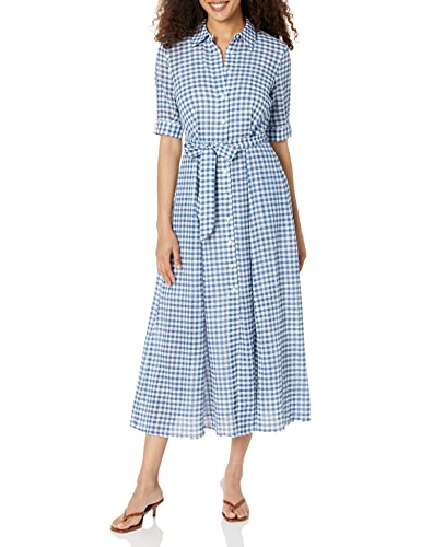 Calvin Klein Sukienka damska M2cbg919-8w7-14, niebieska/biała Combo, 44, Niebieski/biały Combo, 42