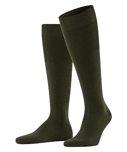 FALKE Mężczyźni Airport M KH Wełna Merynosa Bawełna długie jednokolorowe 1 Para, Zielony (Artichoke 7436), 45-46