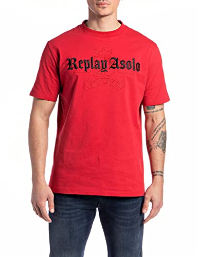 Replay T-shirt męski, 665 Chili Red, XL