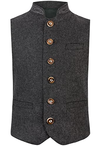 Stockerpoint Trachtenkids Kamizelka chłopięca Alois jr. Kamizelka do stroju ludowego, szara, standardowa, szary, 152
