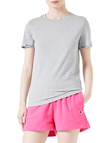 Champion Damska koszulka Legacy American Classics klejone logo rękaw S/S, jasnoszara melanż, XS