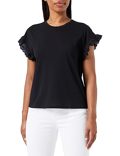 ONLY ONLIRIS S/S EMB JRS NOOS Top, Black, S, czarny, S