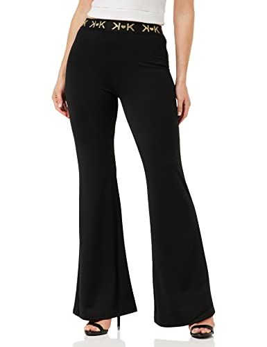 KENDALL & KYLIE Damskie spodnie dresowe K&k W z wysokim stanem rozkloszowane Kkw3711708, czarne, M