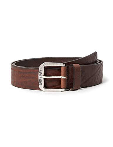 Replay Męski pasek ze skóry, Fade Tobacco 117, 90