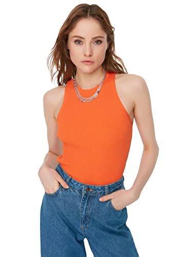 TRENDYOL Bluzka damska Ticker Knitwear, pomarańczowy, M