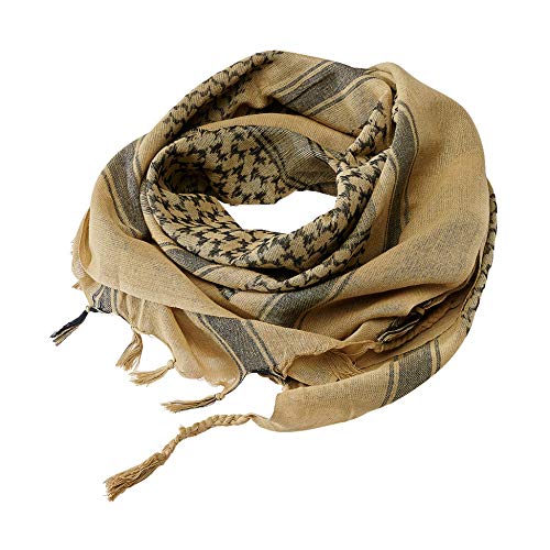 Brandit Shemag szalik, szalik Plo, palestyński Arafat-Tuch,110x110 cm, 100% bawełna - różne kolory, Khaki-Czarny, 110x110