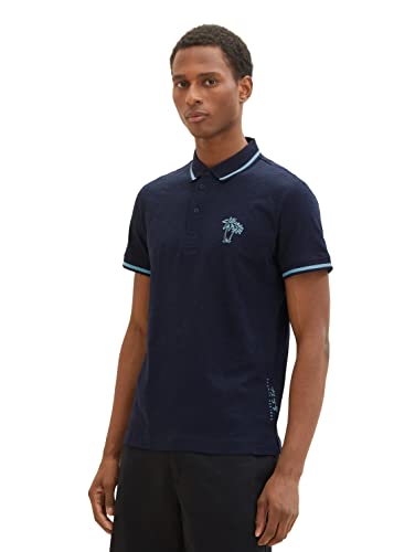 TOM TAILOR Męska koszulka polo, 1036379, 10668-Sky Captain Blue, M, 10668 - Sky Captain Blue, M