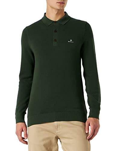 GANT sweter męski, Zielony (Storm Green), M
