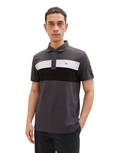 TOM TAILOR Męska koszulka polo, 10899-Tarmac Grey, M, 10899 - Tarmac Grey, M