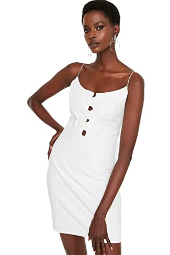 Trendyol Damska sukienka mini bodycon, écru, 40