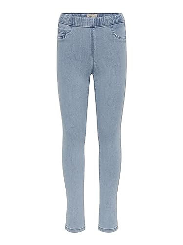 ONLY Dziewczęce legginsy KONRain sportowe dżinsy, jasnoniebieski (light blue denim), 134 cm