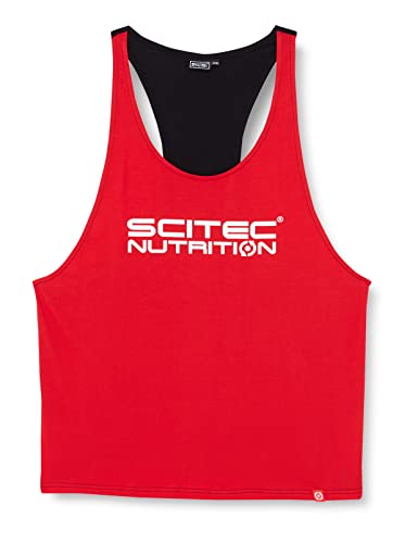 Scitec Nutrition Męska kulturystyka Johnny Male Red/Black XXXL Tank Top, kolorowa, kolorowy, 3XL
