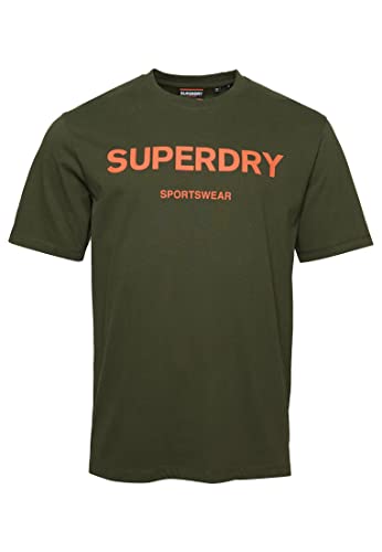 Superdry Koszulka męska z nadrukiem, Dark Moss, XL