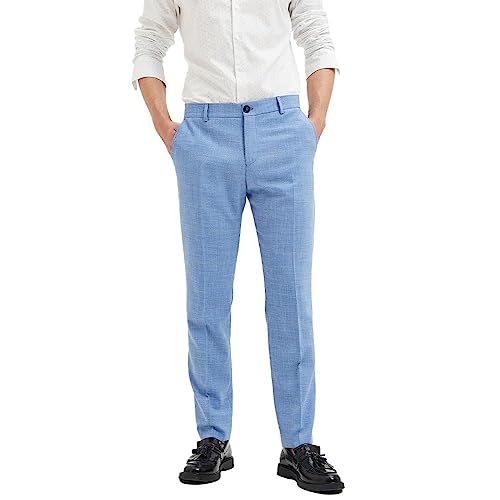 SELECTED HOMME spodnie męskie, mieszanka lnu, jasnoniebieski, 102