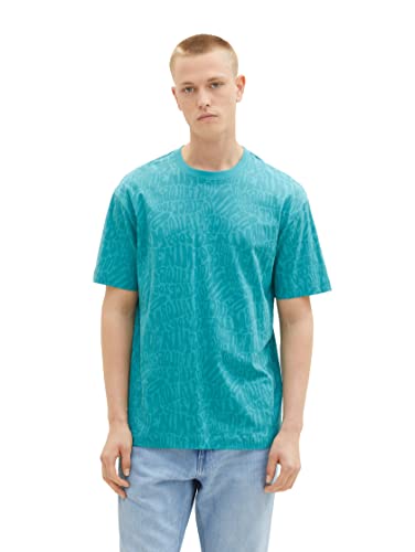 TOM TAILOR Denim Koszulka męska 1036899, 32133-Green Bubble Wording Print, XL, 32133 - Green Bubble Wording Print, XL