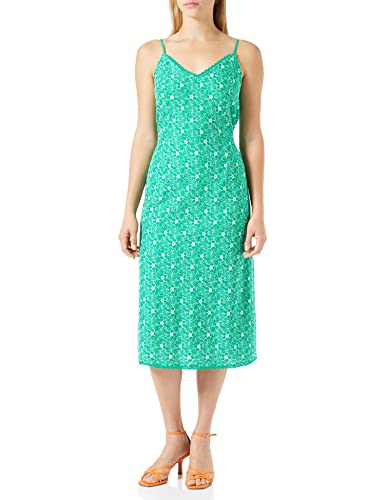 Bestseller A/S Damska sukienka VMSONEY LACE Singlet Calf Dress WVN, Bright Green/Detail:Snow White Lines, M, Bright Green/Detail:Snow White Lines, M