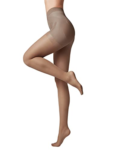 Conte elegant Modelujące rajstopy damskie z efektem push-up - modelujące cienkie rajstopy damskie - jednokolorowe X-PRESS 40, SHADE, M