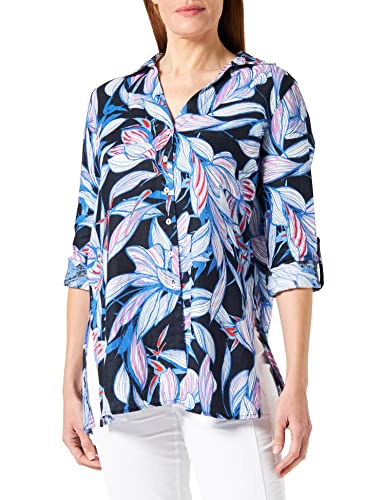 GERRY WEBER Edition Damska bluzka 860039-66264, niebieska/fioletowa/różowa, nadruk, 48, Niebieski/liliowy/różowy nadruk, 48