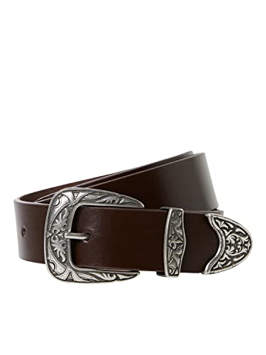 Bestseller A/S Męski pasek Jacvintage Leather Belt, brązowy kamień, 80, brązowy kamień