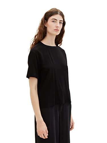 TOM TAILOR Damska 1037271 bluzka, 14482-Deep Black, 40, 14482 – Deep Black, 40