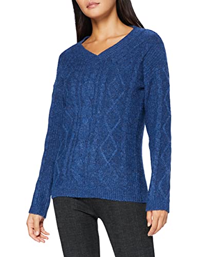 Joe Browns Damski sweter z dzianiny z dekoltem w serek sweter, niebieski, 16