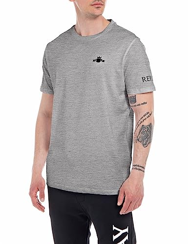 Replay T-shirt męski, M08 jasnoszary melanż, 3XL