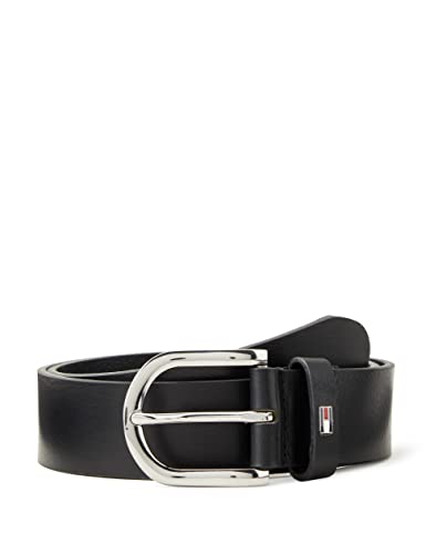 Tommy Hilfiger Pasek Damski New Danny Belt Skórzany Pasek, Czarni mistrzowie, 75 cm