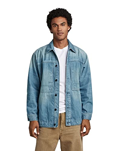 G-STAR RAW Kurtka męska Us Navy Shanorak, Niebieski (Antique Faded Moonlit Ocean D23016-d318-d869), XXL