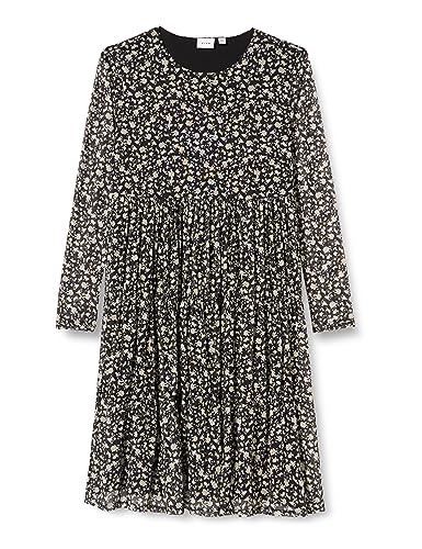 Vila VIATANA L/S sukienka z siateczki, czarny/biały: ditsy, L