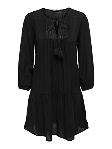 Bestseller A/S Damska sukienka ONLVINNIE Life 3/4 LACE Tunic WVN NOOS, czarna, XXS, czarny
