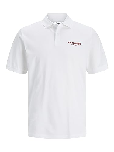 JACK & JONES Męska koszulka polo klasyczna, biały, M