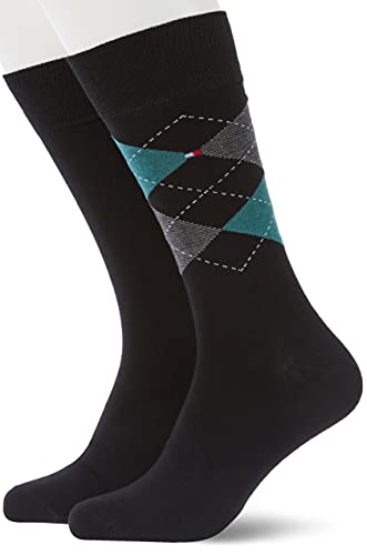 Tommy Hilfiger Męskie skarpety męskie Check Classic, morska zieleń, 43 EU