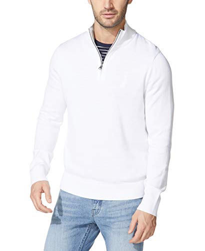 Nautica Sweter męski z zamkiem 1/4, Jasnobiały, XXL