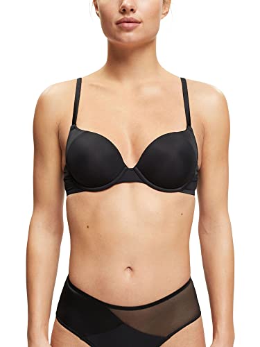 ESPRIT Bodywear damski Shiny Block sexy pad formowany biustonosz, czarny, 75 C, czarny, 75C