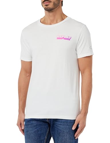 Replay T-shirt męski, Optical White 001, M