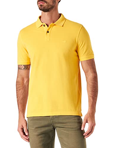 camel active Męska koszulka polo z krótkim rękawem z czystej bawełny, żółty, XL