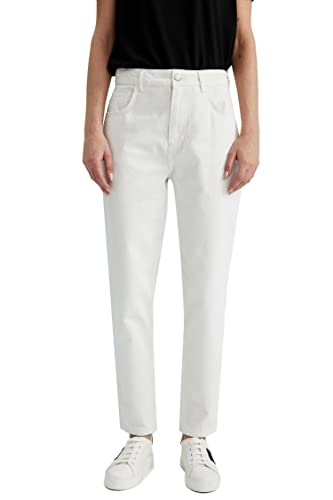 DeFacto Damskie spodnie do biegania z dzianiny na co dzień – standardowy krój, spodnie do joggingu, damskie spodnie do joggingu, dres do joggingu, écru, 44