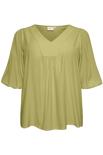 Kaffe Curve Plus Size Damska bluzka z długim rękawem dekolt luźny dekolt Kaftan, Mosstone, 50/du?y rozmiar