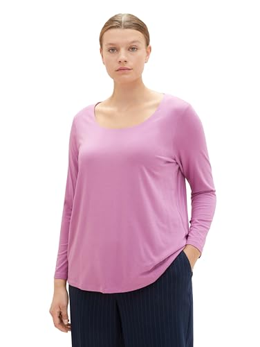 TOM TAILOR Damska koszulka z długim rękawem Plussize, 33830 - Mauvy Plum, 50