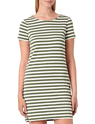 Vila Women's VITINNY New S/S sukienka NOOS, Four Leaf Clover/Stripes:Snow White H/H, S