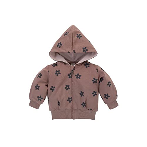 Pinokio Baby Hooded Jacket Happiness 100% Cotton Pink in Flower Print, Girls Gr. 68-104 (92), ciemnoróżowy, 92 cm