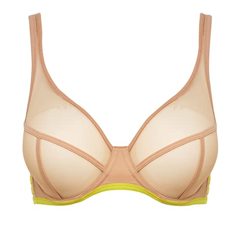 Maison Lejaby - Biustonosz z fiszbinami Lycra NUFIT Damski, Żółty, S