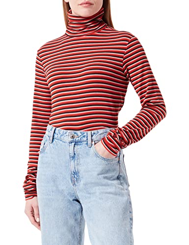 Sisley Damski sweter L/S 3FKUL200J T-shirt, czerwony i biały w paski 902, S