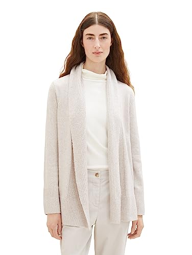 TOM TAILOR Damski kardigan z dzianiny, 32398 - Clouds Grey Melange, L