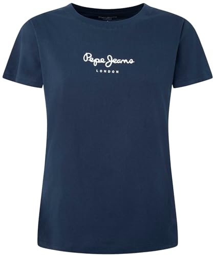 Pepe Jeans Damska koszulka Wendys, Niebieski (Dulwich), XL