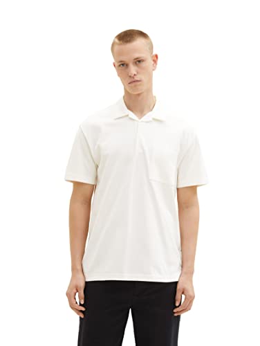 TOM TAILOR Denim Męska koszulka polo, 1036412, 12906-Wool White, XS, 12906 - Wool White, XS