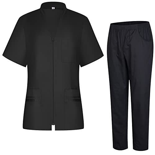 MISEMIYA - Damski mundur sanitarny - damska koszula i SPODNIE - Odzież robocza damska 712-8312, czarny, XXL