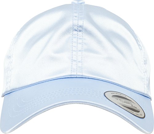 Flexfit Czapka z daszkiem o niskim profilu, dla kobiet i mężczyzn, z błyszczącej satyny, BABYBLUE, jeden rozmiar