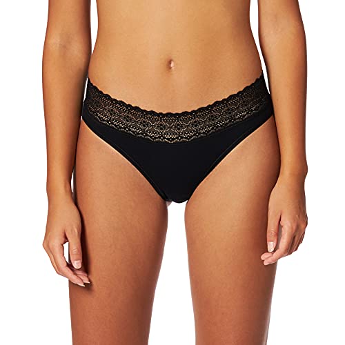 Palmers Laceband Cotton Figi damskie, Czarny (Schwarz 900), 38