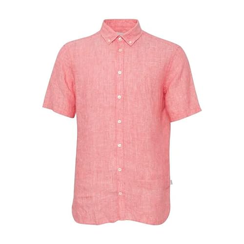 CASUAL FRIDAY Męska koszula CFAnton 0071 SS 100% lniana koszula koszulowa, 1717551/Paradise Pink Melange, L, 1717551/Paradise Pink Melange, L
